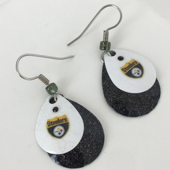 Football Jewelry Bundle Pittsburgh Steelers Earrings Football Earrings & Pendant - Picture 5 of 10